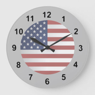 Old Glory Choose your background colour. Large Clock