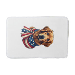 Old Glory Golden Retriever Vintage Shirt 2 Bath Mat