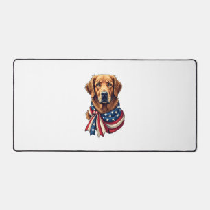 Old Glory Golden Retriever Vintage Shirt 2 Desk Mat