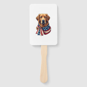 Old Glory Golden Retriever Vintage Shirt 2 Hand Fan