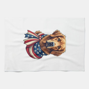 Old Glory Golden Retriever Vintage Shirt 2 Kitchen Towel