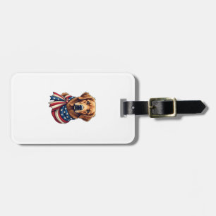 Old Glory Golden Retriever Vintage Shirt 2 Luggage Tag
