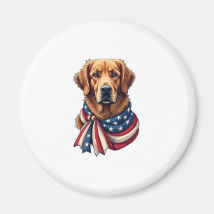 Old Glory Golden Retriever Vintage Shirt 2 Magnet