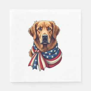 Old Glory Golden Retriever Vintage Shirt 2 Napkin