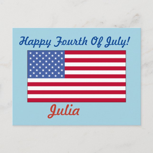 OLD GLORY HAPPY 4TH OF JULY  POSTCARD (Front)