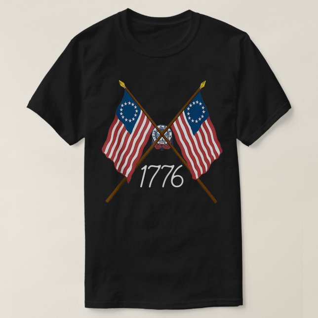 Old Glory Patriotic USA Betsy Ross Flag  T-Shirt (Design Front)