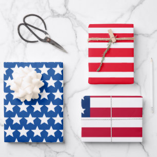 Old Glory Stars and Stripes Wrapping Paper Sheet