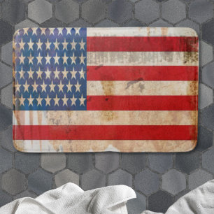 Old glory Stars Stripes distressed american flag Bath Mat