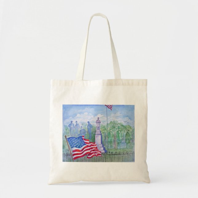 Old Glory Waves for Freedom Tote Bag (Front)