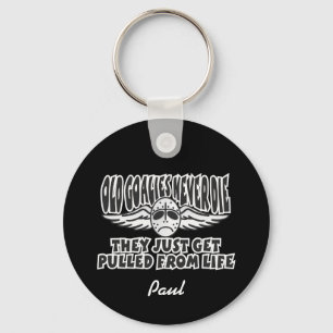 Old Goalies Never Die Keychain