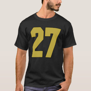 Old Gold Black Number 27 Jersey Player Uniform #27 T-Shirt