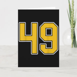 Old Gold Black White Sports Number 49 Jersey Unifo Card