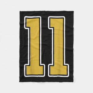 Old Gold Black White Srts Number 11 Jersey Uniform Fleece Blanket