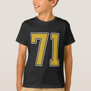 Old Gold Black White Srts Number 71 Jersey Uniform T-Shirt