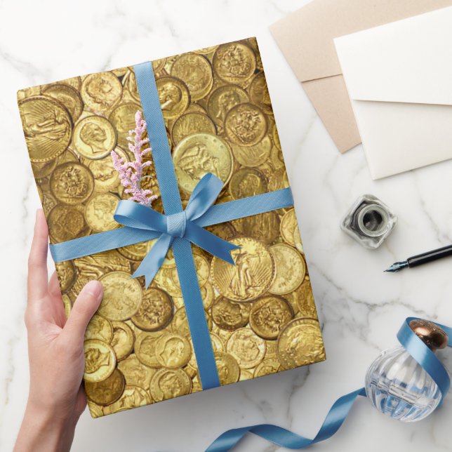 Old Gold Coins Wrapping Paper (Gifting)