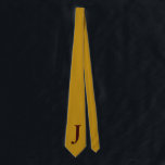 old gold colour  with monogram tie<br><div class="desc">This classic solid colour "old gold" tie features a brown "J" and is ready for personalization with your initials thanks to the work of designer Alma Wad.</div>