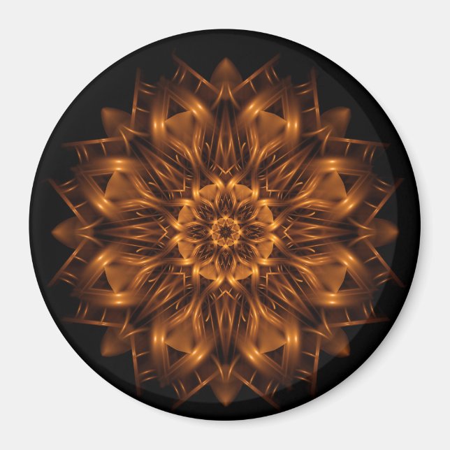 Old Gold Copper Medallion Round Magnet (Front)