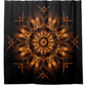 Old Gold Copper Medallion Shower Curtain