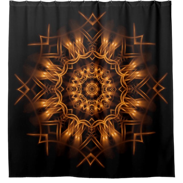 Old Gold Copper Medallion Shower Curtain (Front)