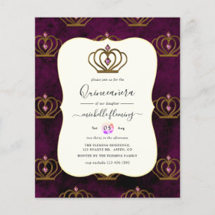 Old Gold Elegance Quinceañera Flyer