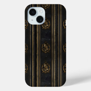 Old Gold Elegant Pattern iPhone 15 Case