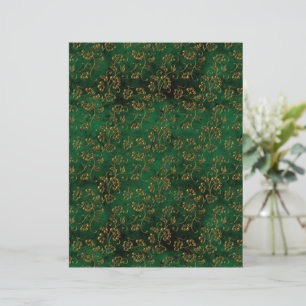 Old Gold Emerald French scrapbook Paper