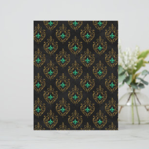 Old Gold Emerald French scrapbook Paper