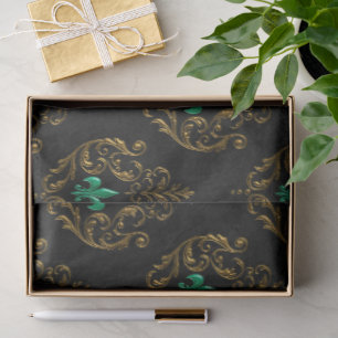Old Gold Emerald French  Tissue Paper