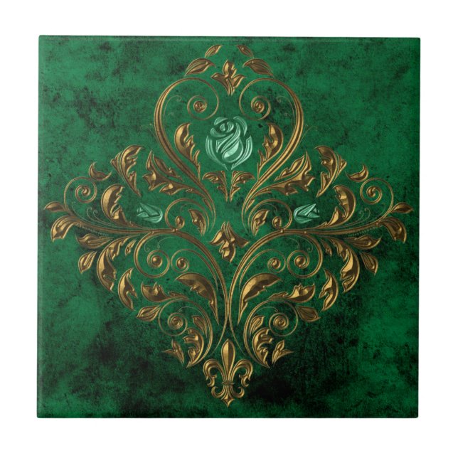 Old Gold Emerald Tile (Front)