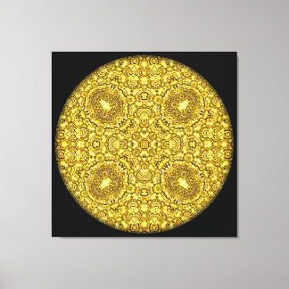 "Old Gold" Mandala Canvas Print