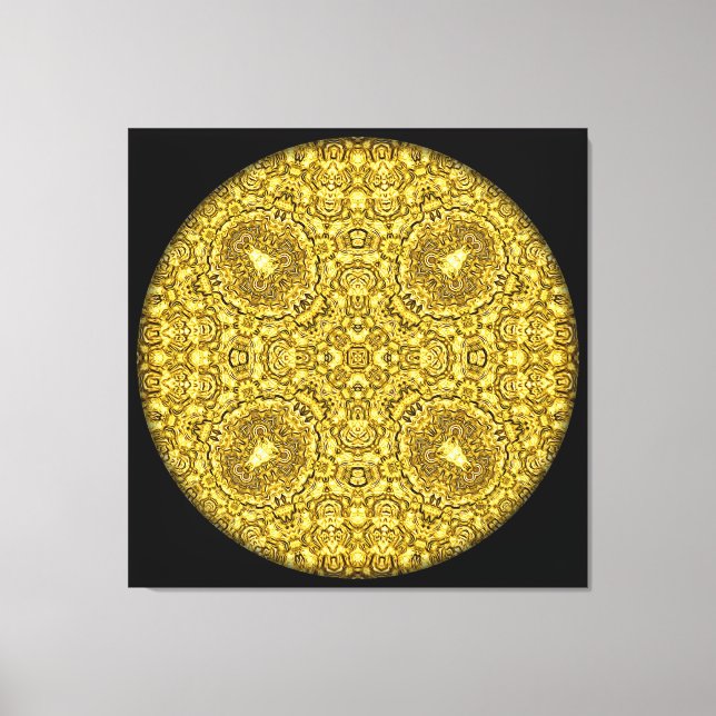 "Old Gold" Mandala Canvas Print (Front)