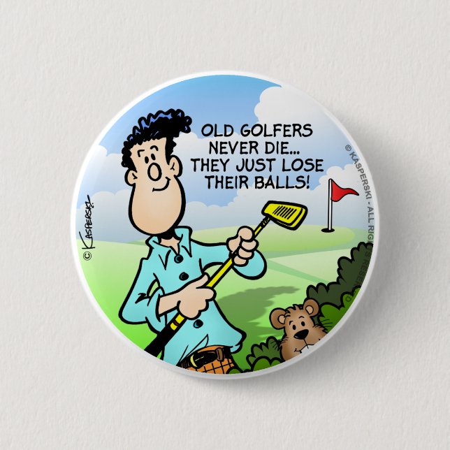 Old Golfer 2 Inch Round Button (Front)
