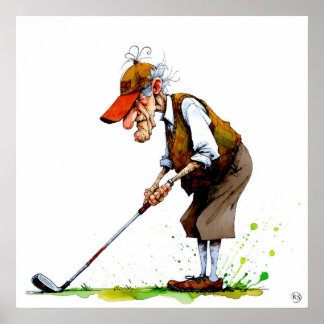 Old Golfer - Art Print