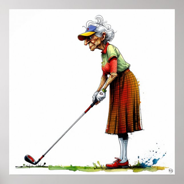 Old Golfer - Art Print (Front)