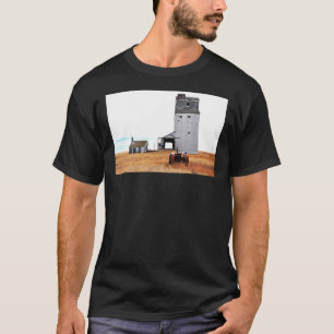 Old Grain Elevator And Tractor   T-Shirt