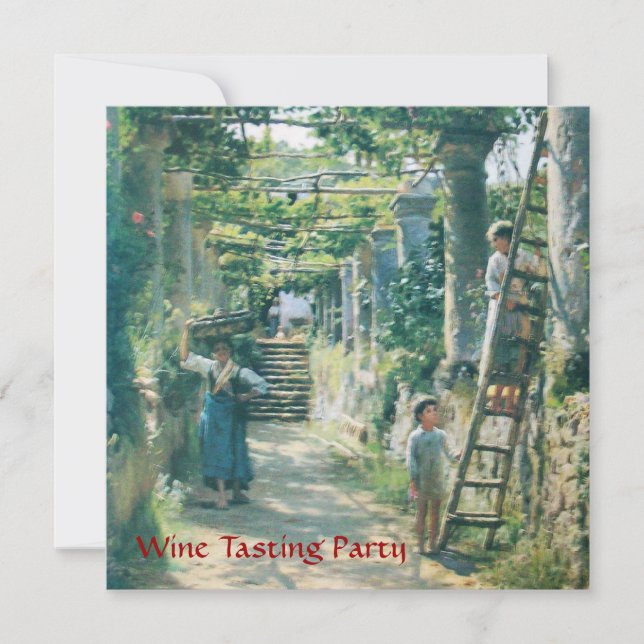 OLD GRAPE VINEYARD  HARVEST WINE TASTING PARTY INVITATION (Front)