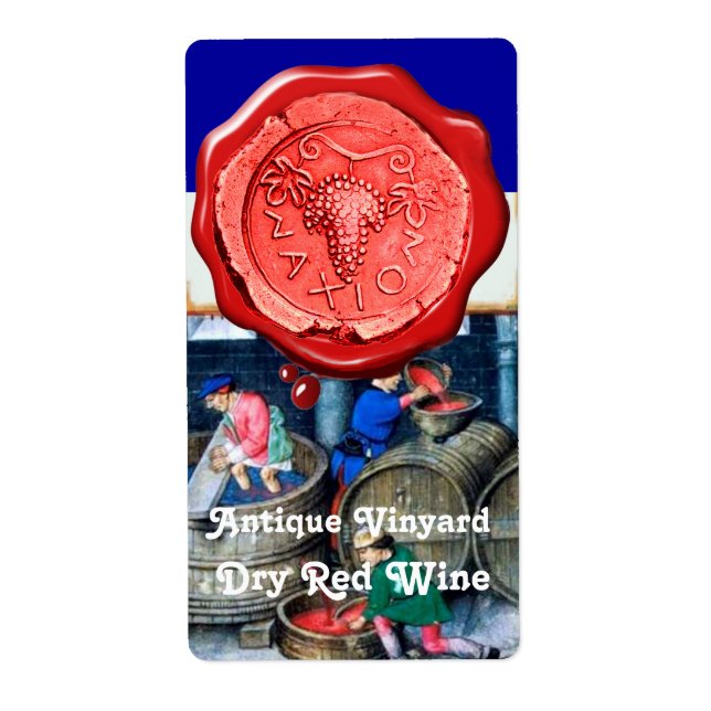 OLD GRAPE VINEYARD RED WINE BARRELS WAX SEAL (Front)