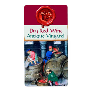 OLD GRAPE VINEYARD RED WINE BARRELS WAX SEAL