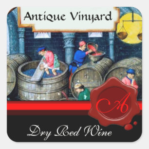 OLD GRAPE VINEYARD RED WINE BARRELS WAX SEAL
