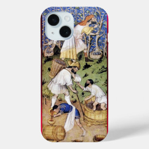 OLD GRAPE VINEYARD WINE ,Medieval Miniature iPhone 15 Case