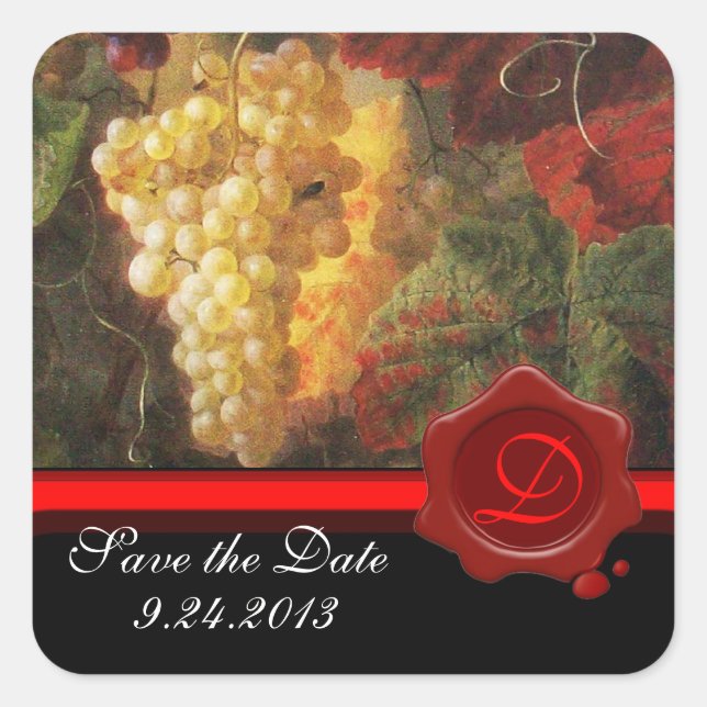 OLD GRAPE VINEYARD WINE TASTING PARTY,RED WAX SEAL (Front)