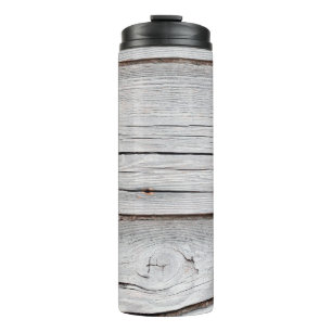 Old gray wooden plank wall textureabstract,backgro thermal tumbler