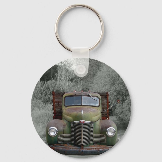 Old Green International Truck Keychain (Front)