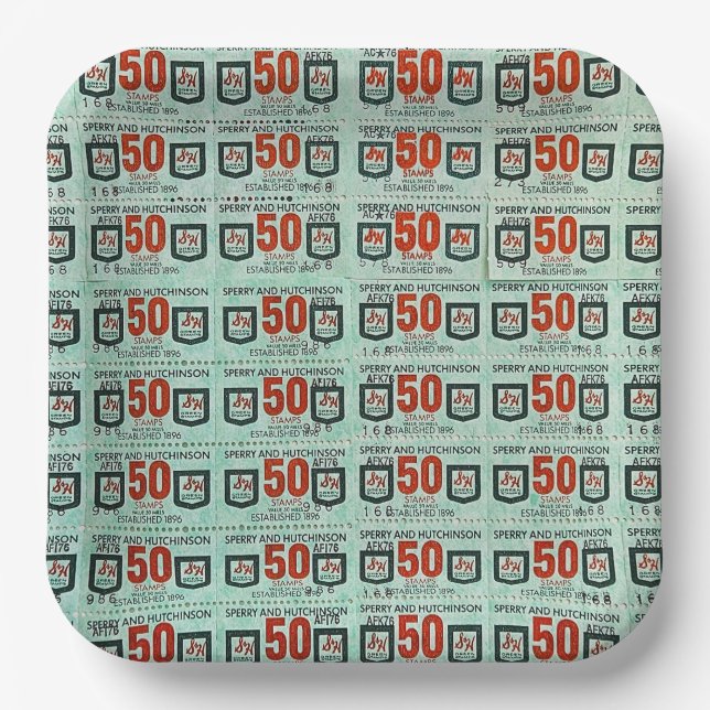 Old Green Stamps Paper Plate (Front)