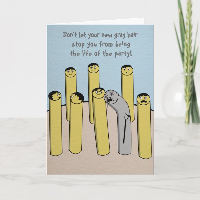 Old Grey Hair Funny Sleeping Birthday Card (Front)