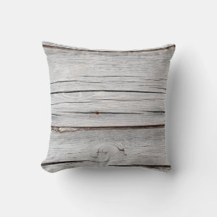 Old grey wooden plank wall textureabstract,backgro throw pillow