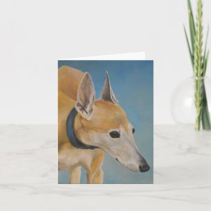 Old Greyhound Dog Art Note Card