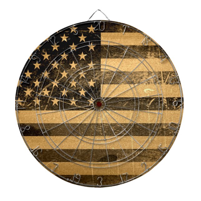 Old Grunge American Flag Dartboard (Front)