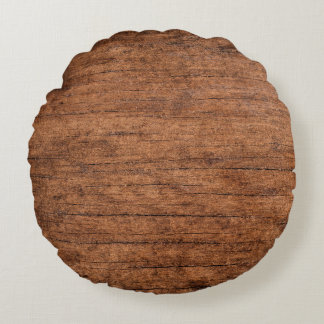 Old grunge dark textured wooden background, The su Round Pillow