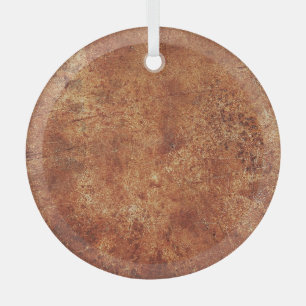 Old Grunge Rustic Metal Texture Glass Ornament